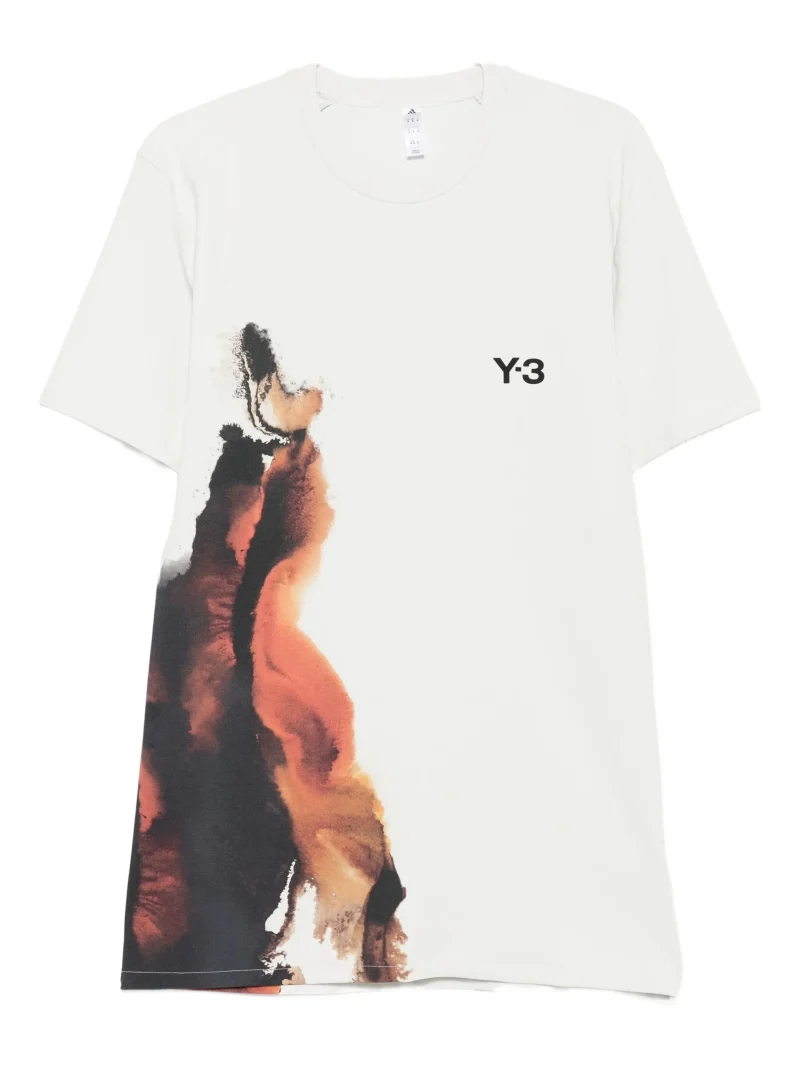 Tricou Y-3 abstract-print alb