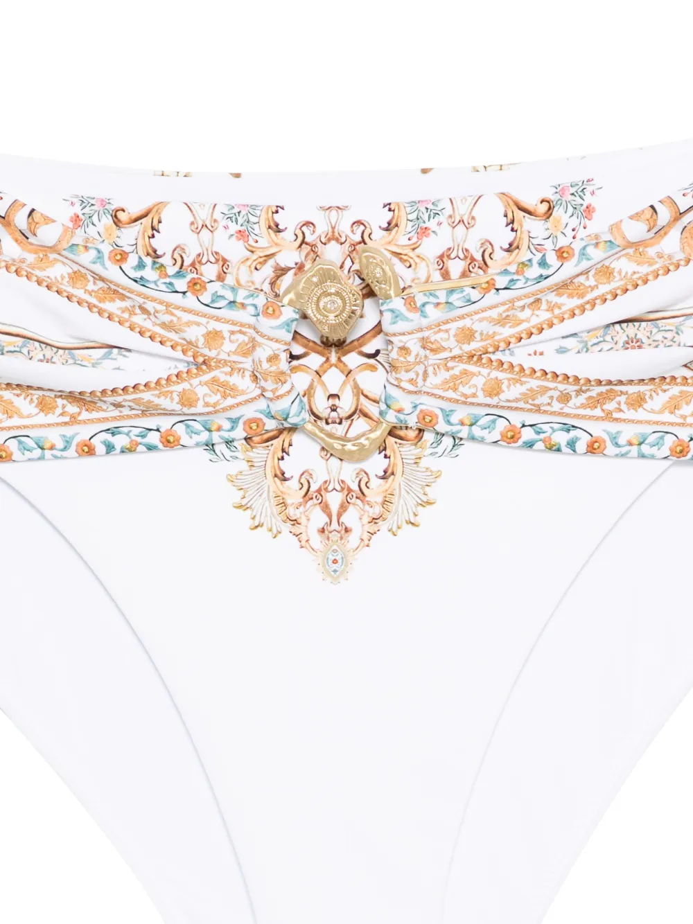 Bikini Camilla Embellished High-Waist alb - imagine 3