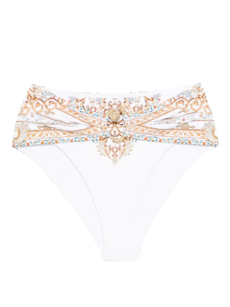 Bikini Camilla Embellished High-Waist alb