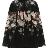 Bluza Zimmermann Lace-Trimmed Floral negru