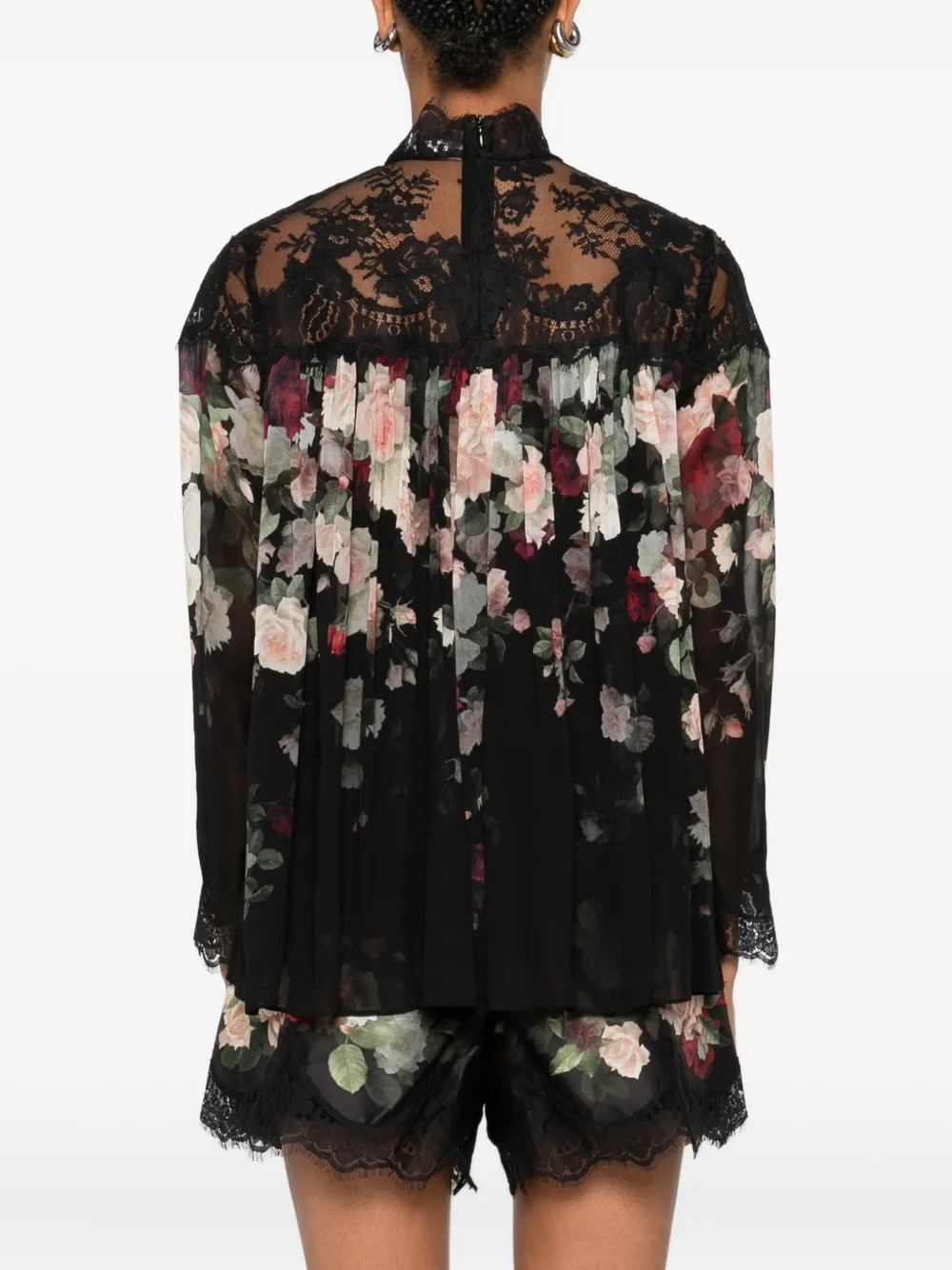 Bluza Zimmermann Lace-Trimmed Floral negru - imagine 2