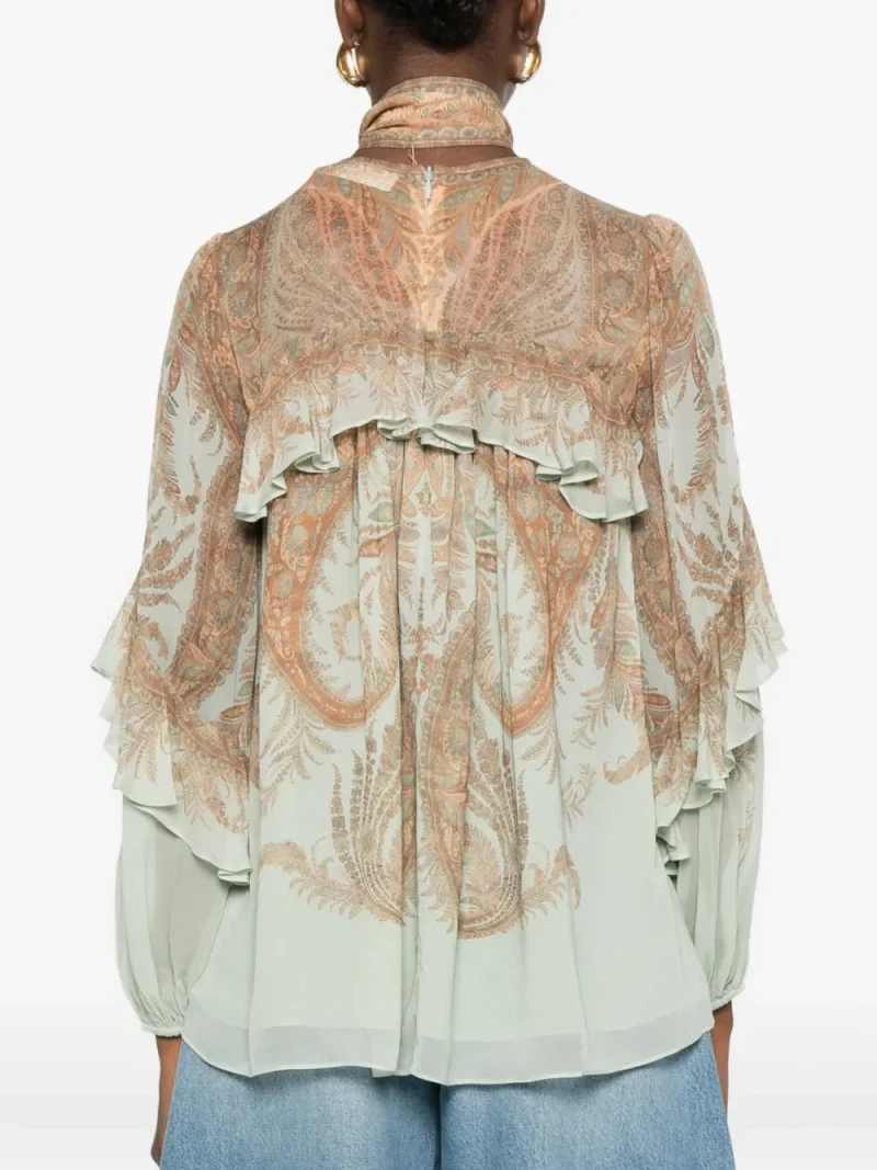 Alternative view of Bluza Zimmermann Paisley-Print Ruffled-Detail multicolor