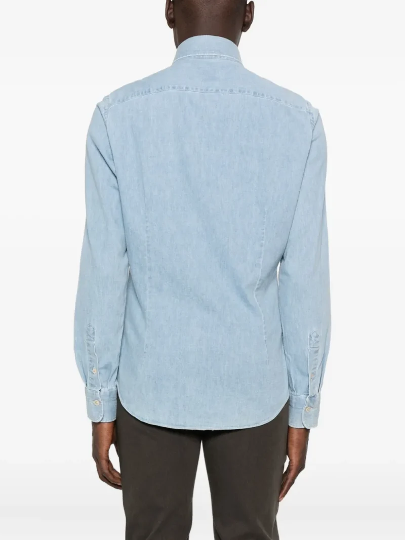 Alternative view of Camasa Eleventy Long-Sleeve Denim albastru