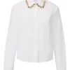 Camasa Fabiana Filippi Chain-Embellished Poplin alb