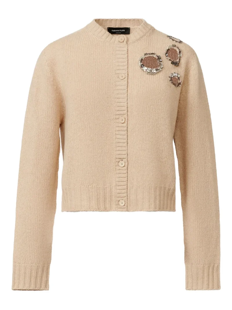 Cardigan Fabiana Filippi Crystal-Embellished bej