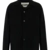Cardigan Jil Sander point-collar wool negru