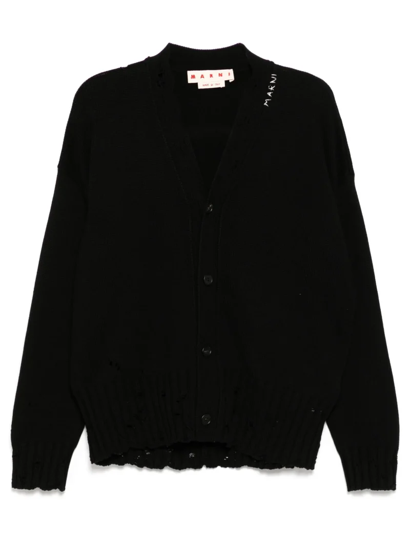 Cardigan Marni Dishevelled jumper negru