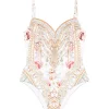 Costum de baie Camilla Sweetheart-Neck Embellished alb