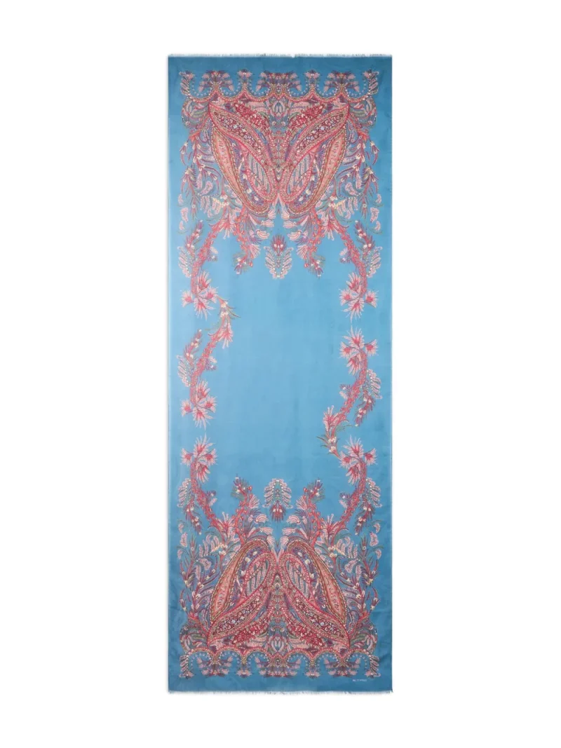 Esarfa Etro Paisley-Print albastru