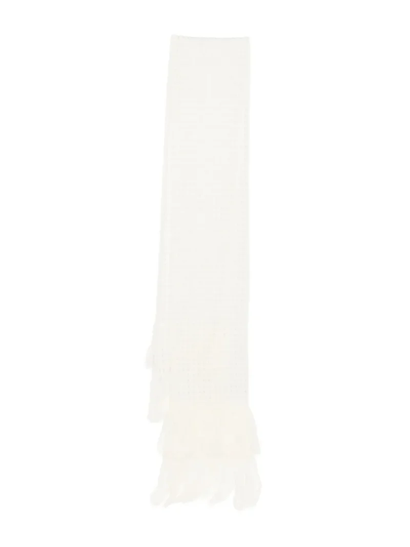 Fular Fabiana Filippi Fringed Knit alb