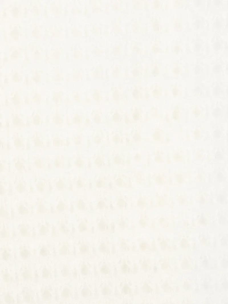 Alternative view of Fular Fabiana Filippi Fringed Knit alb