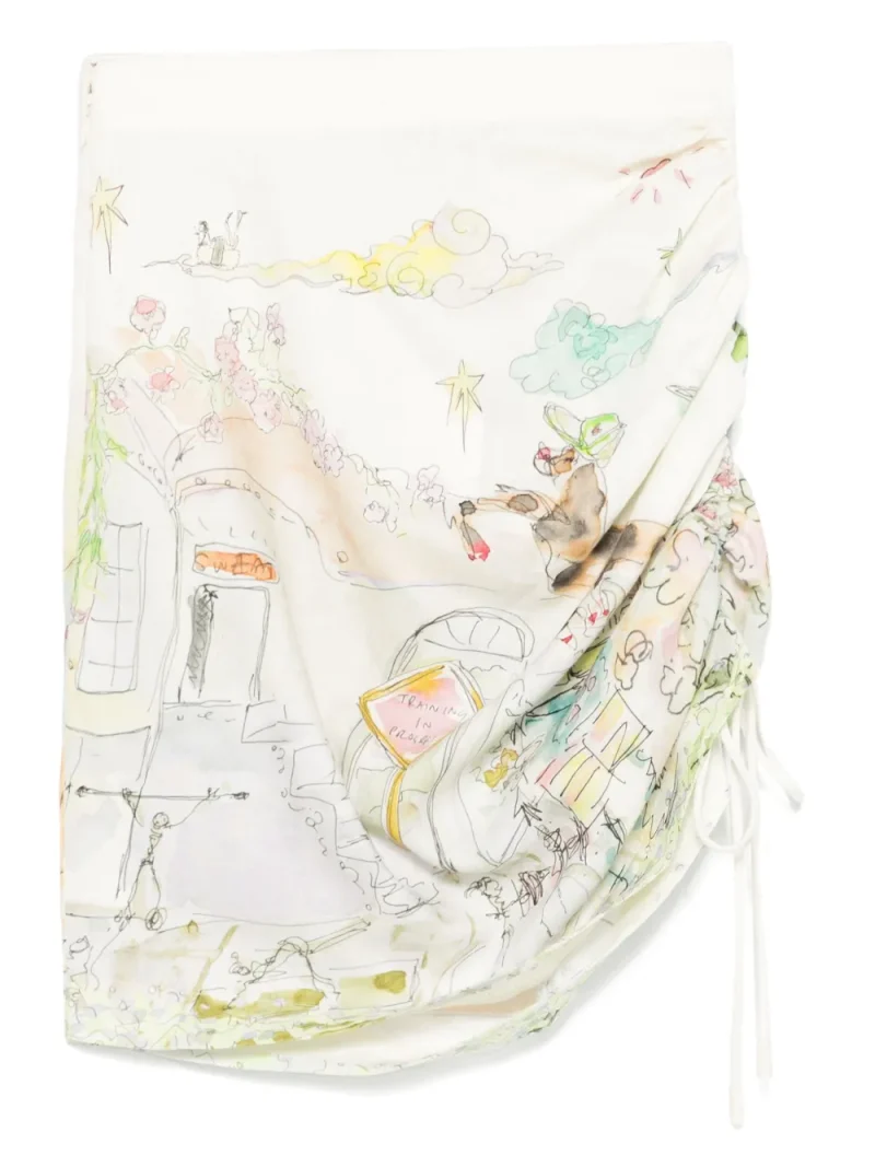 Fusta Alemais Linen Draped ecru