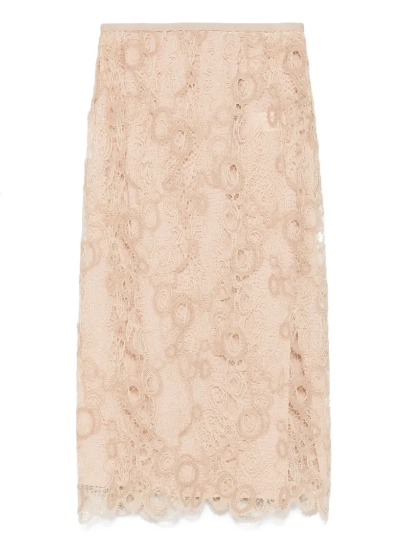 Fusta Fabiana Filippi Lace-Embellished bej
