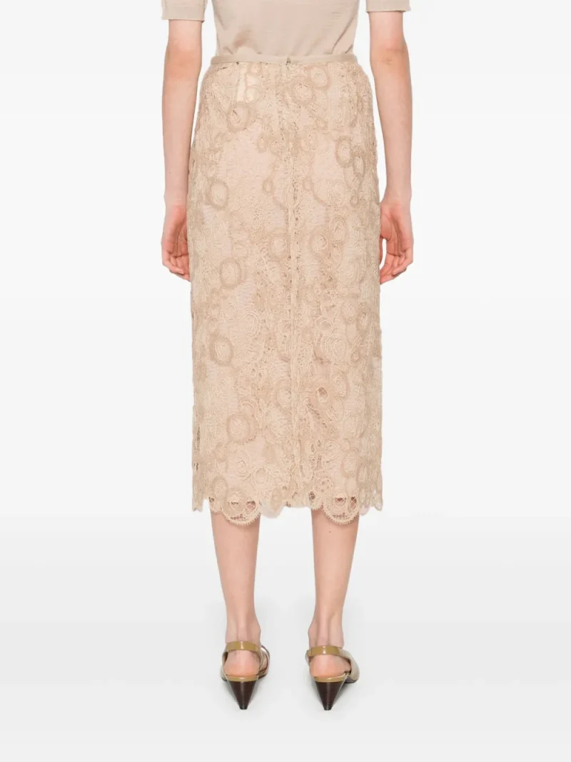 Alternative view of Fusta Fabiana Filippi Lace-Embellished bej