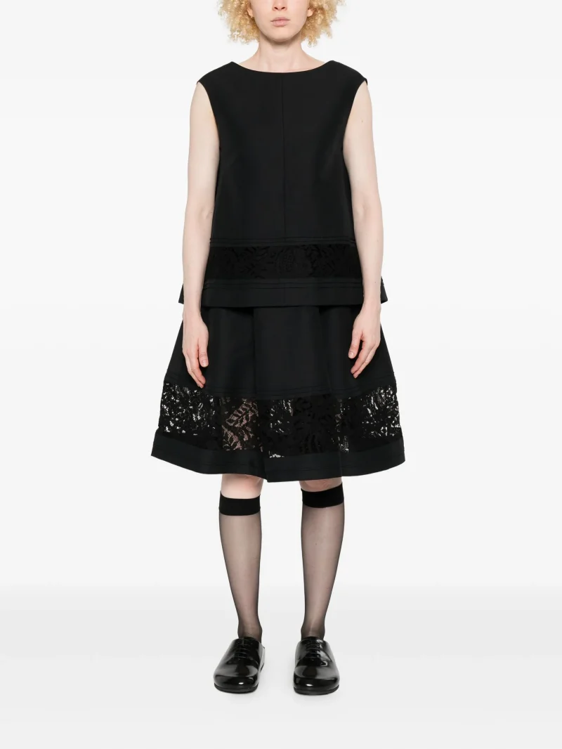 Alternative view of Fusta Marni embellished cotton negru