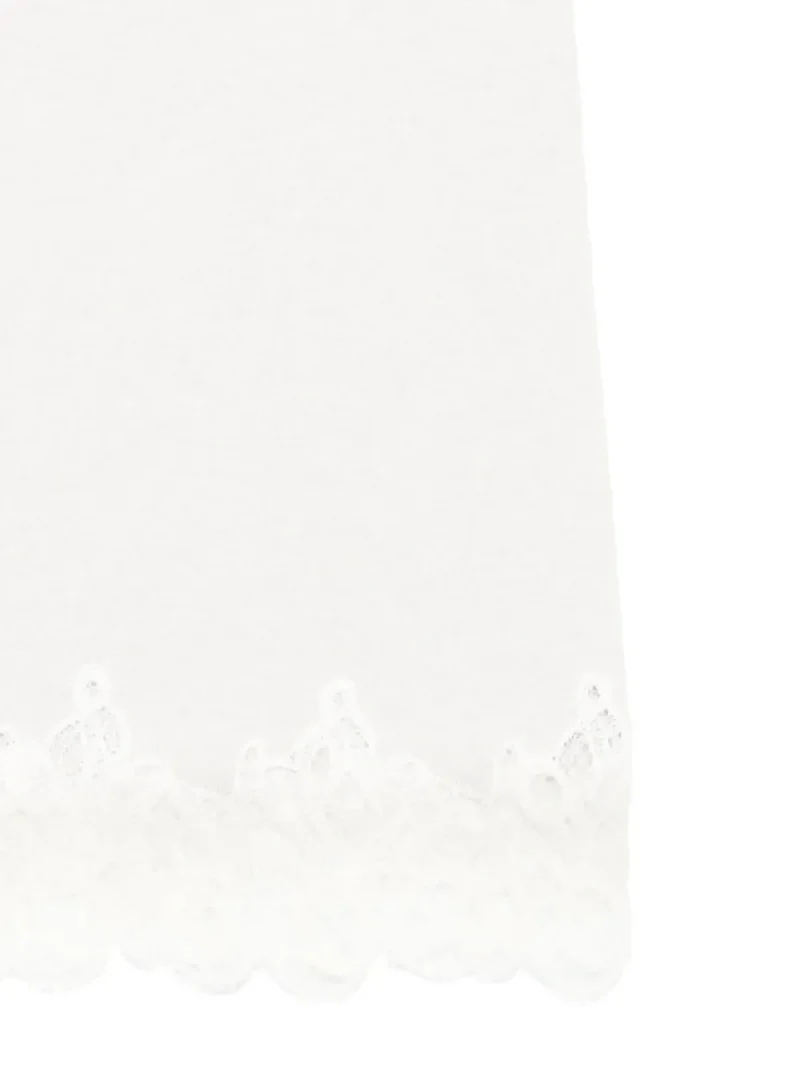 Alternative view of Fusta midi Fabiana Filippi Lace-Trimmed alb