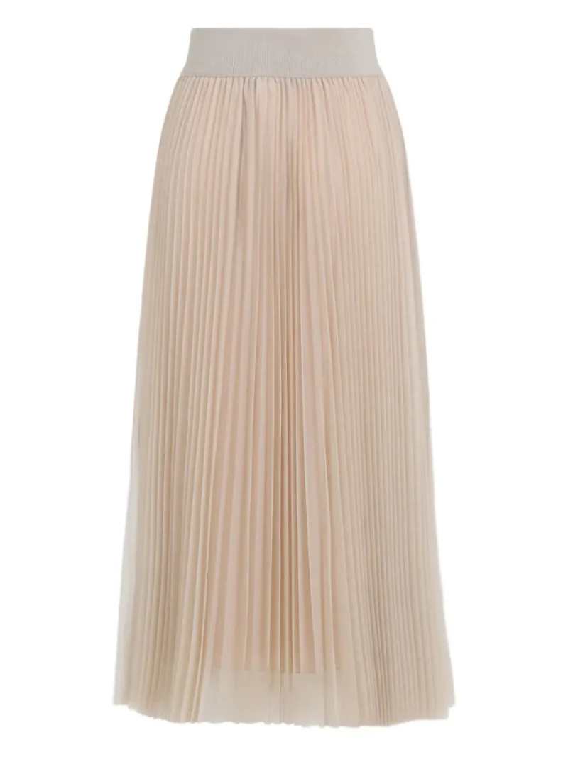 Alternative view of Fusta midi Fabiana Filippi Pleated bej