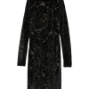 Rochie midi ETRO Paisley-Pattern Velvet negru