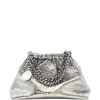 Geanta Stella McCartney Chain-Strap Ruched Clutch argintiu
