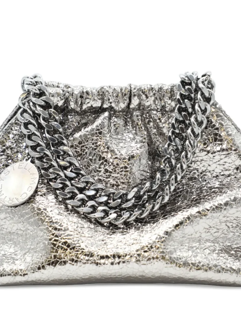 Alternative view of Geanta Stella McCartney Chain-Strap Ruched Clutch argintiu