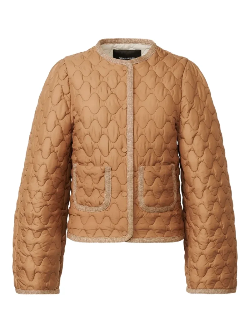 Jacheta Fabiana Filippi Quilted Single-Breasted Puffer maro