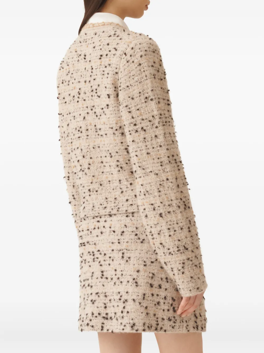 Jacheta Fabiana Filippi Tweed Gold-Button bej - imagine 2