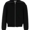 Jacheta Jil Sander zip-up wool bomber negru