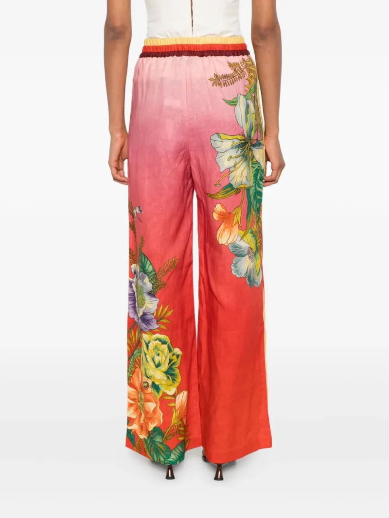 Alternative view of Pantaloni Alemais Inez Floral-Print Side-Stripe roz