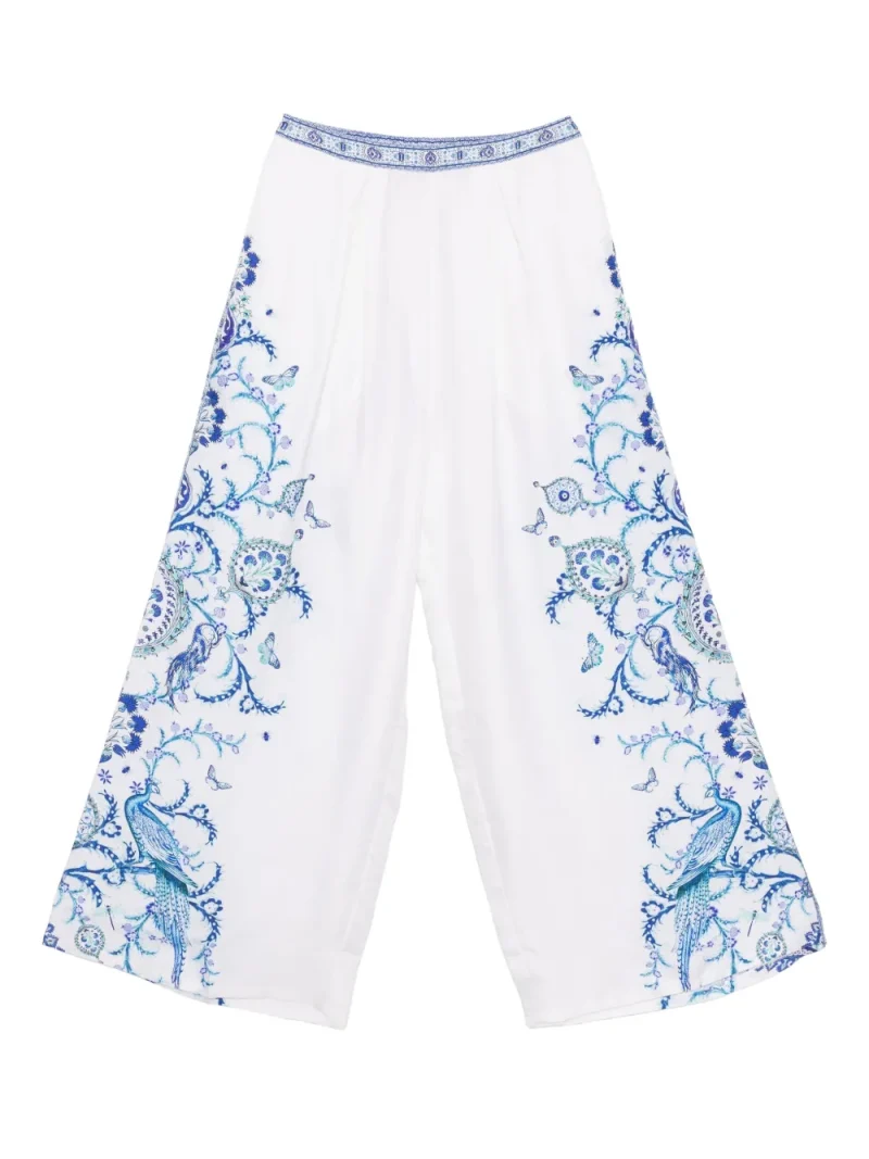 Alternative view of Pantaloni Camilla Iznik Lullaby Wide-Leg alb