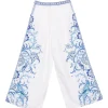 Pantaloni Camilla Iznik Lullaby Wide-Leg alb