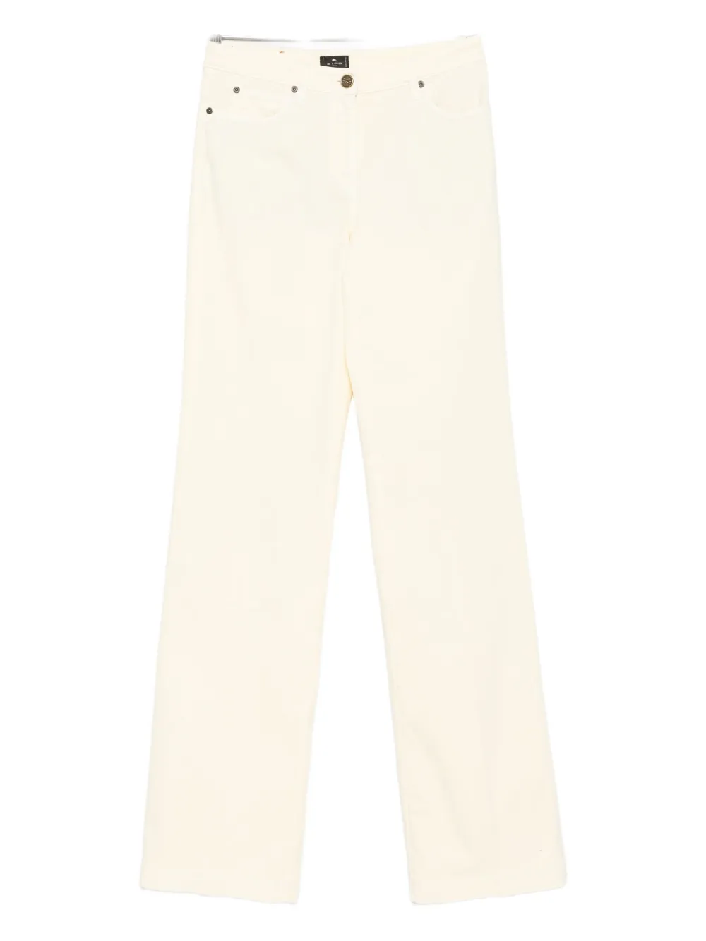 Pantaloni denim ETRO Embroidered-Detail Five-Pocket Design ecru