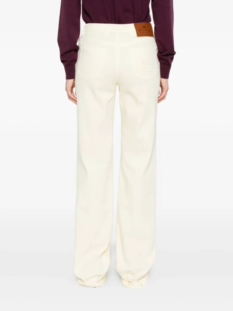 Alternative view of Pantaloni denim ETRO Embroidered-Detail Five-Pocket Design ecru