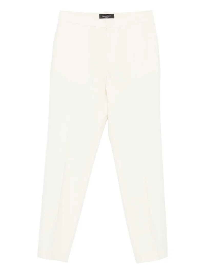 Pantaloni Fabiana Filippi Straight-Leg alb