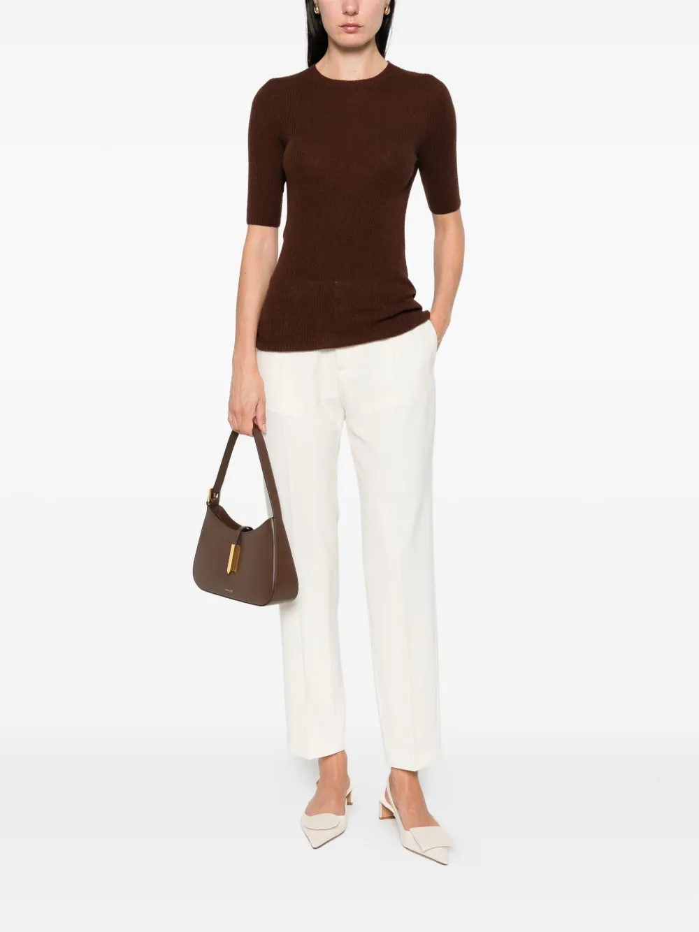 Pantaloni Fabiana Filippi Straight-Leg alb - imagine 3