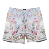 Pantaloni scurti Camilla Floral-Print Drawstring albastru