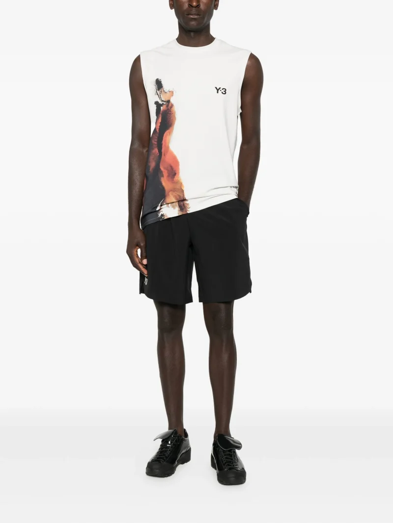 Alternative view of Pantaloni scurti Y-3 logo negru