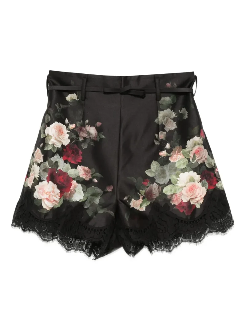Pantaloni scurti Zimmermann Hypnotic Floral-Print negru