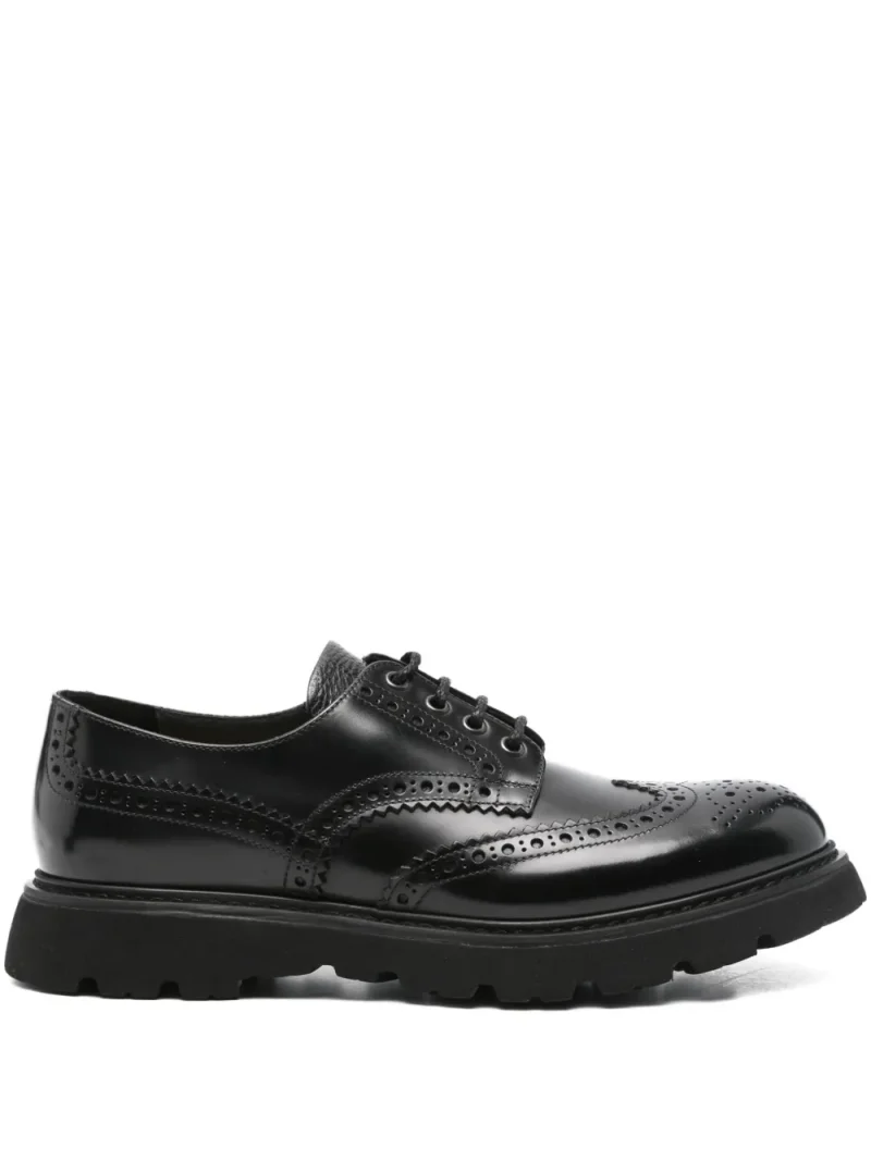 Pantofi Doucal's Leather Oxford negru