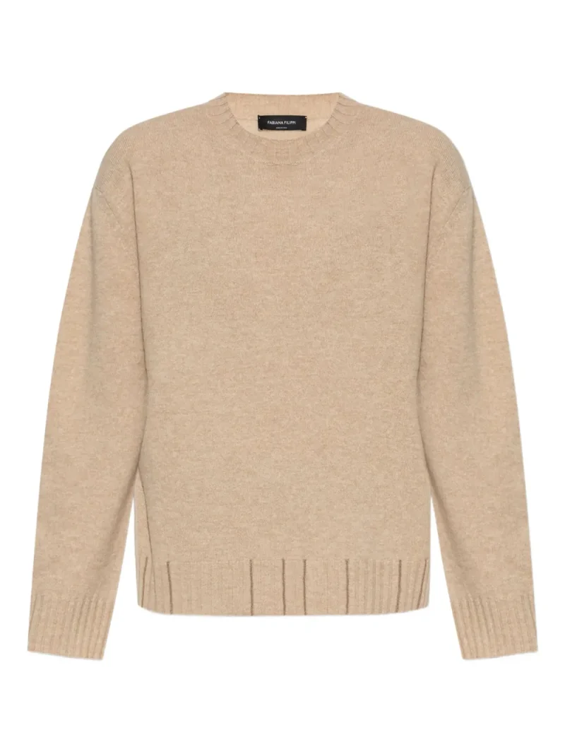 Pulover Fabiana Filippi Monili-Embellished bej