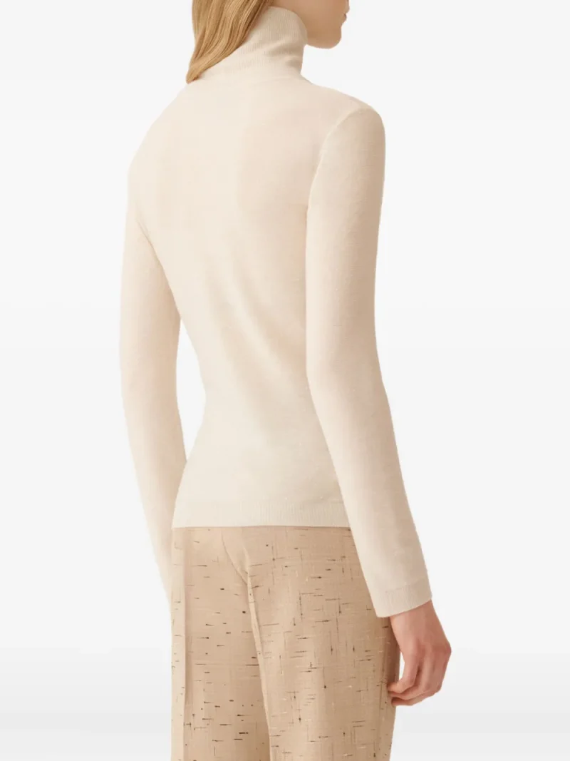 Alternative view of Pulover Fabiana Filippi Sequin-Embellished Roll-Neck ecru