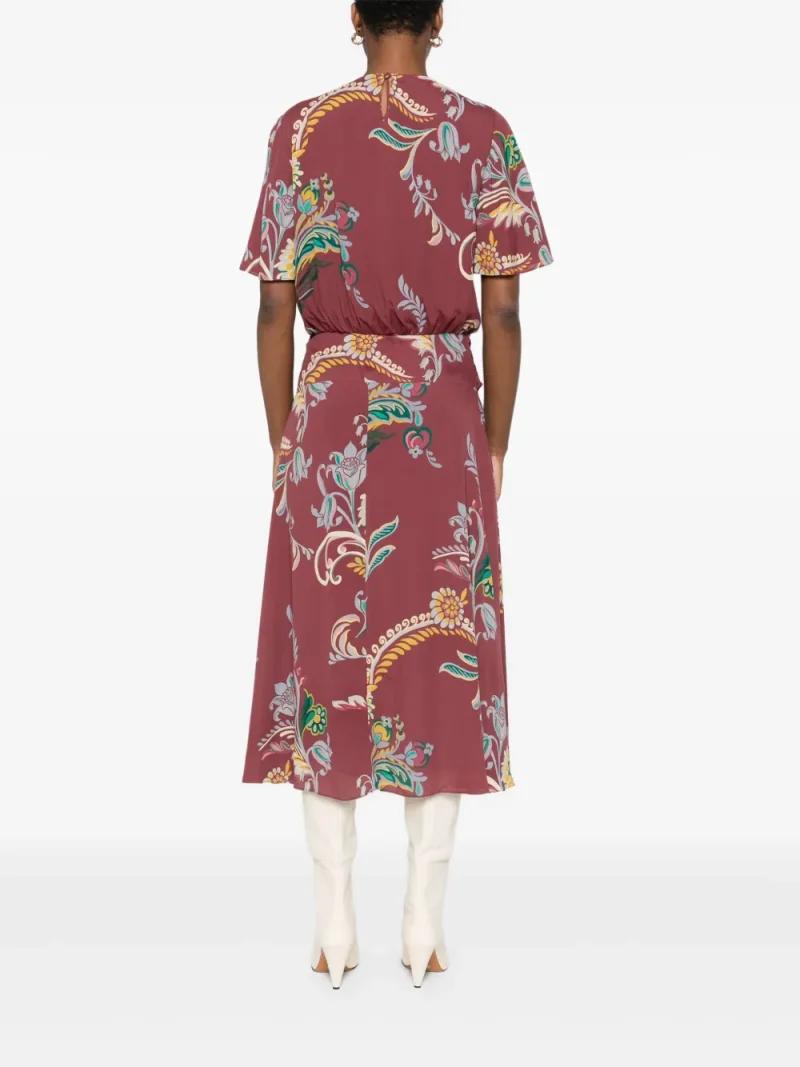Alternative view of Rochie Etro Floral-Print Knot-Detail visiniu