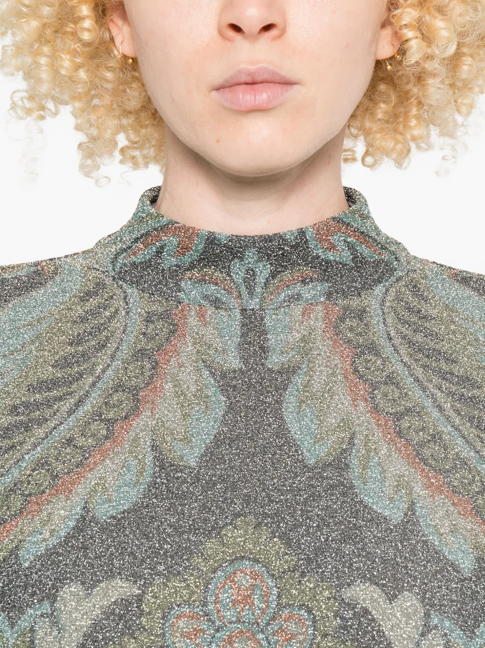 Rochie Etro High-Neck Floral-Pattern albastru - imagine 5