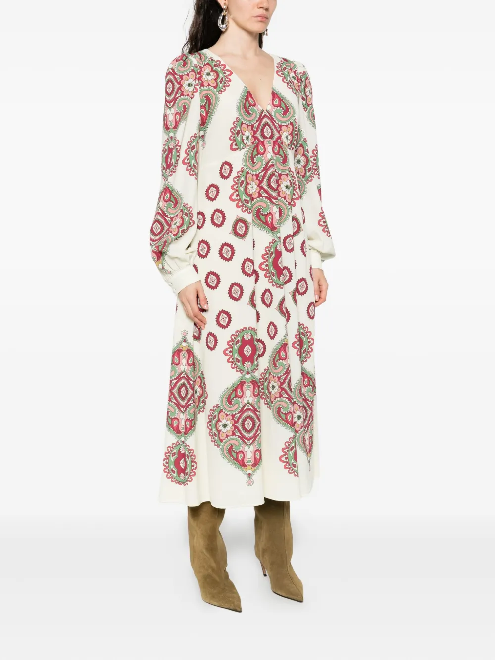 Rochie ETRO Paisley-Print Long-Sleeve multicolor - imagine 2