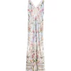 Rochie maxi Camilla Lace-Trim Floral-Print multicolor