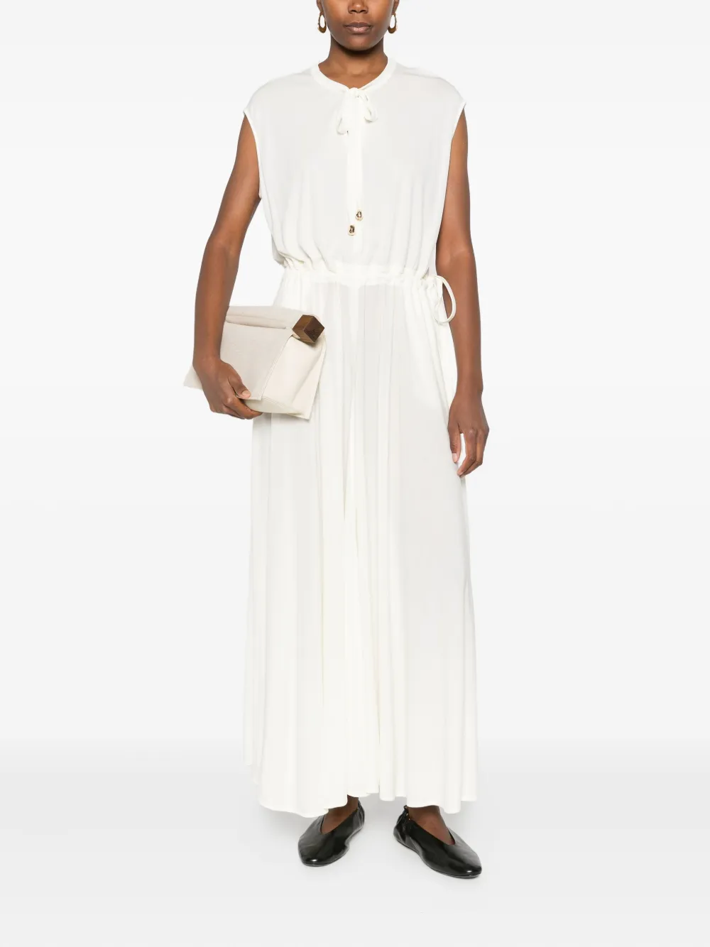 Rochie maxi Fabiana Filippi Sleeveless bej - imagine 4