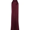 Rochie maxi Stella McCartney embellished halter-neck burgundy