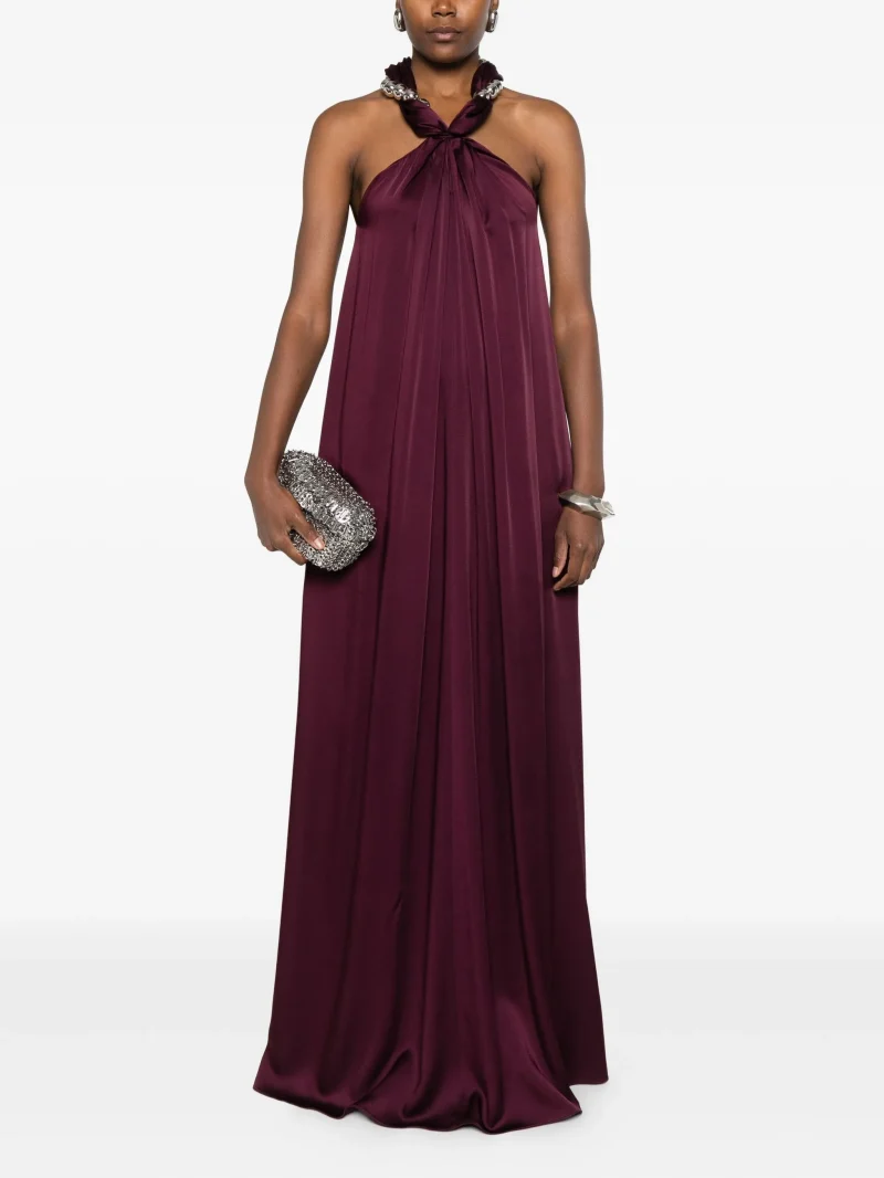 Alternative view of Rochie maxi Stella McCartney embellished halter-neck burgundy