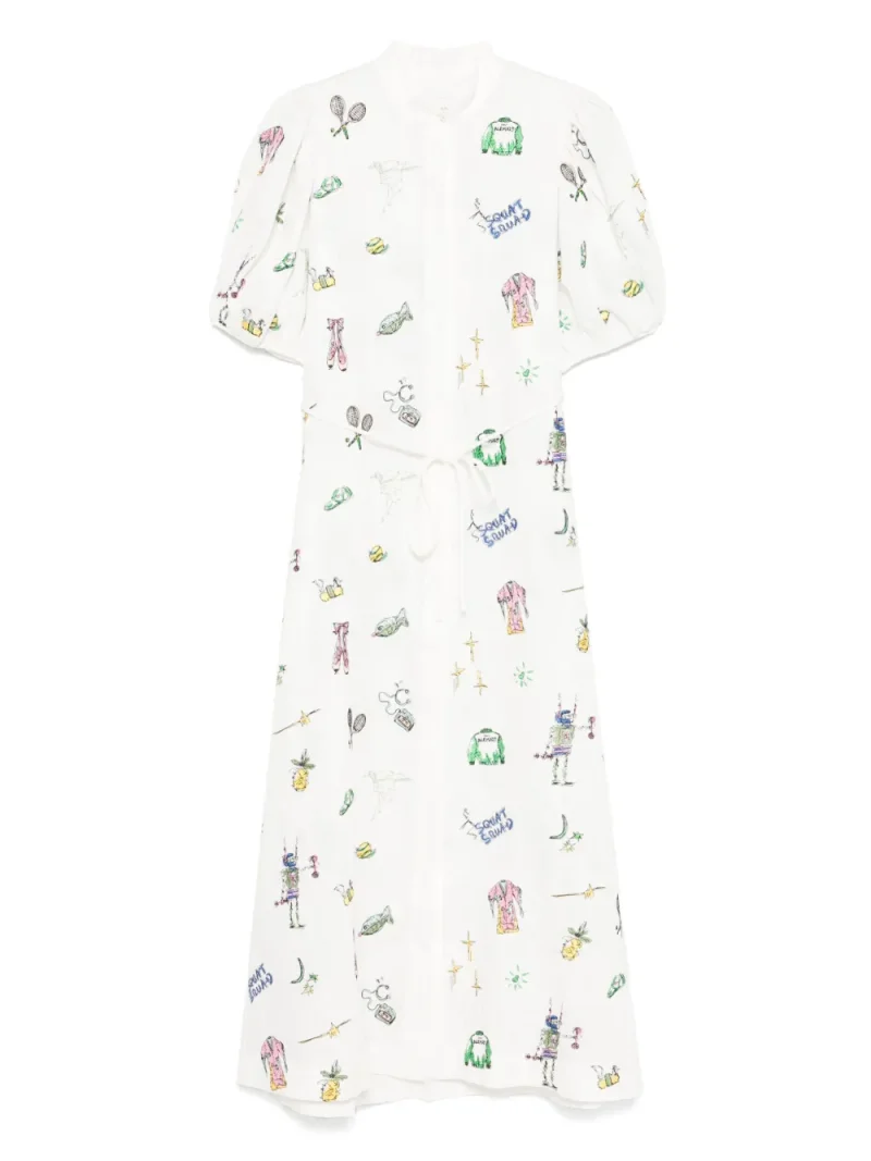 Rochie midi Alemais Salve Terrah alb