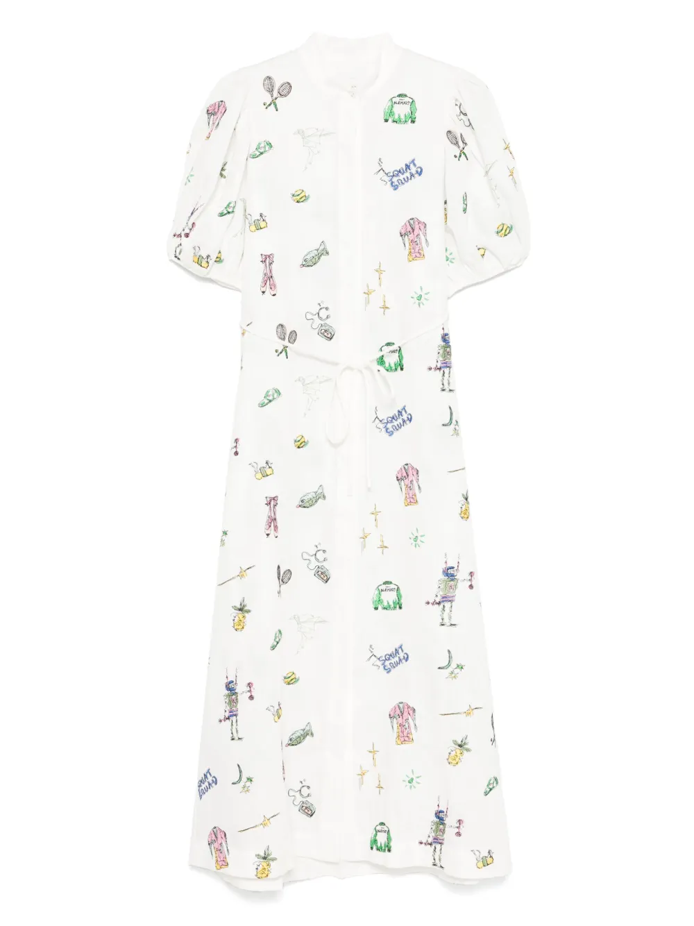 Rochie midi Alemais Salve Terrah alb