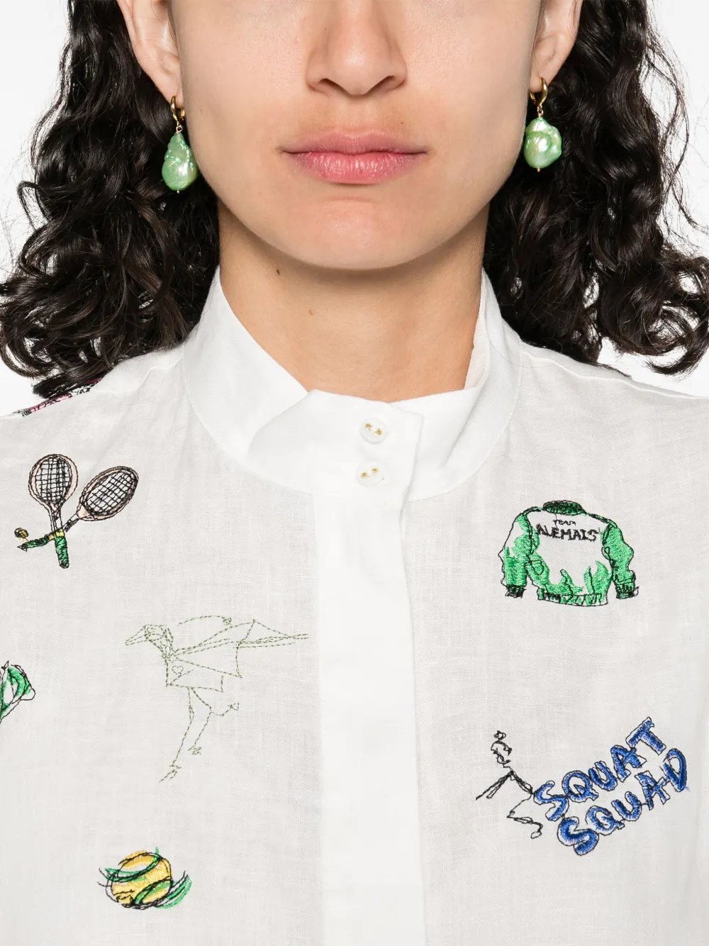 Rochie midi Alemais Salve Terrah alb - imagine 5